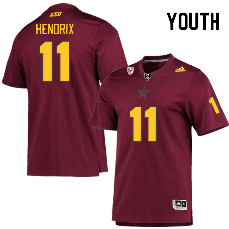 Youth #11 Korbin Hendrix Arizona State Sun Devils College Football Jerseys Stitched Sale-Maroon - Click Image to Close